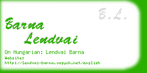 barna lendvai business card